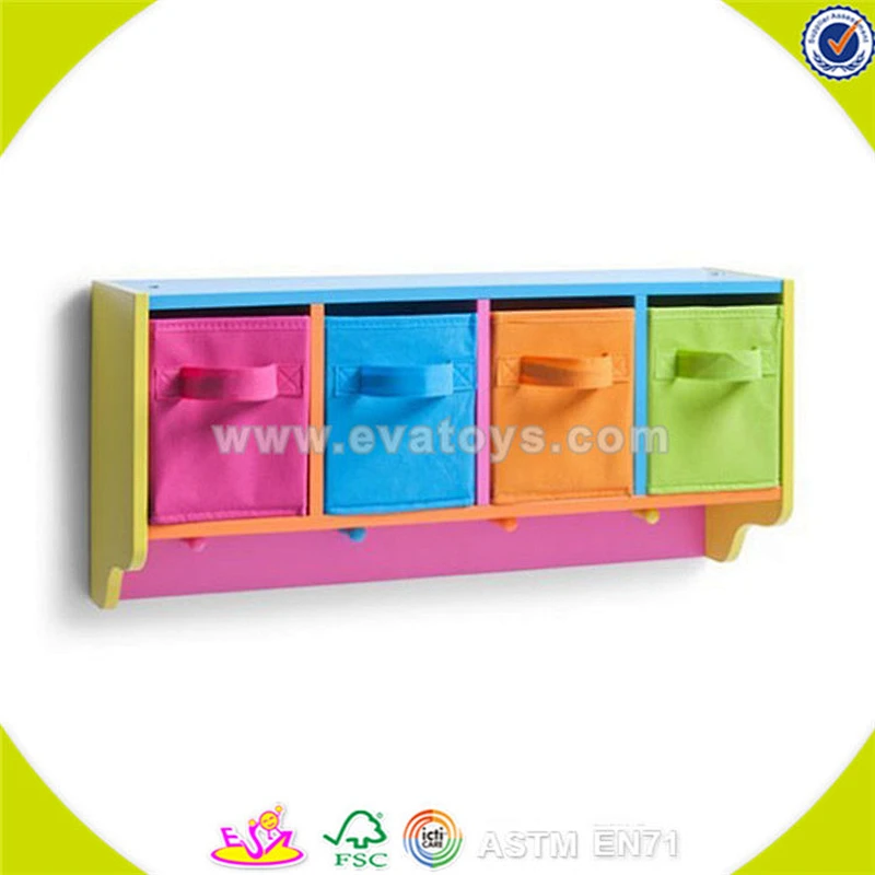 Wholesale hot sale wooden toy organizer for kids with 12 bins popular kids wooden storage box W08C034