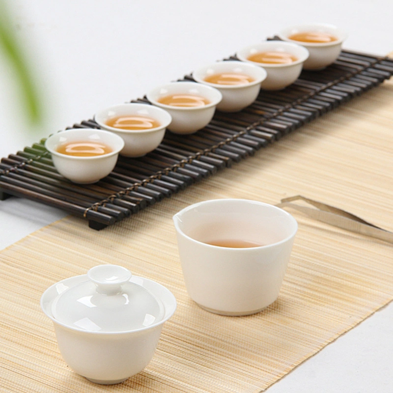 Elegant white tea cup sets 8-piece sets for corporate gift