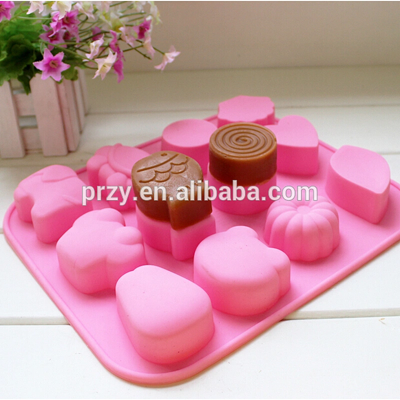 PRZY PR323 12 cavity DIY silicone animal soap tray