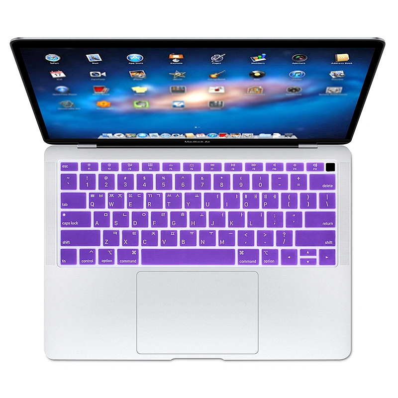 Korean custom silicone keyboard cover for MacBook Newest Air 13 Inch 2018 Release A1932 with Retina Display English Version
