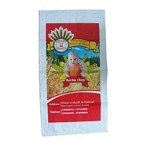 50kg gravure printing white plastic laminated pp woven wheat flour packaging bag for sugar,rice,feet,bran