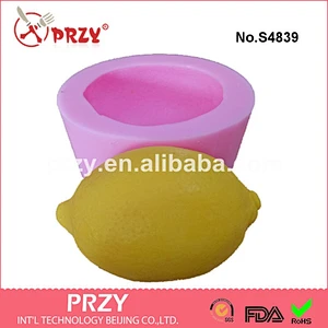 S4839 Hot Sale lemon Shapes Silicone Cake Baking Mould Cute Fruits silicone soap molds