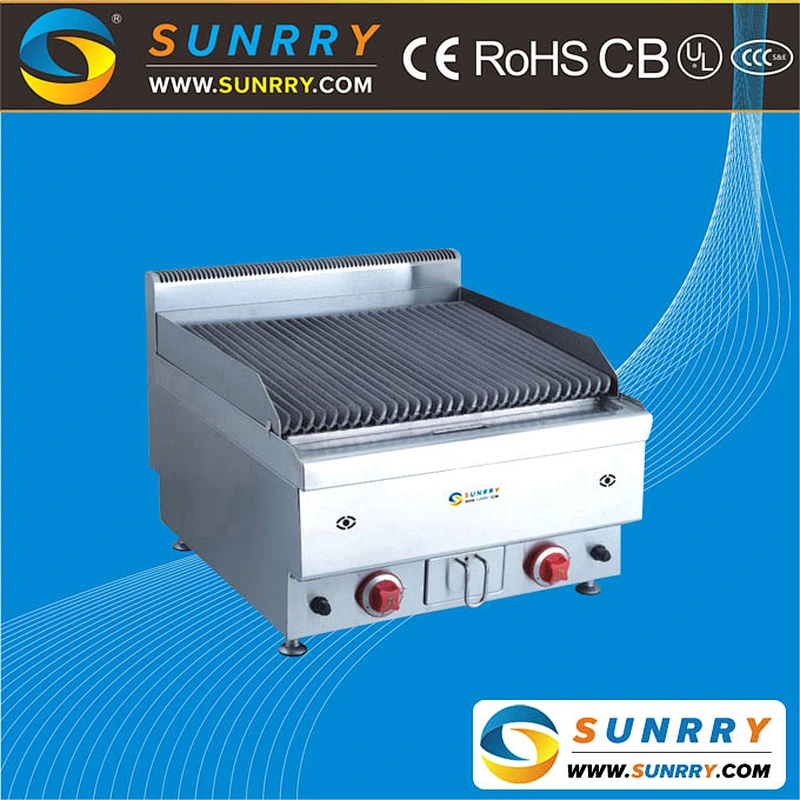 Commercial electric lava rock grill with electric grill flat pan (SUNRRY SY-LR600A)