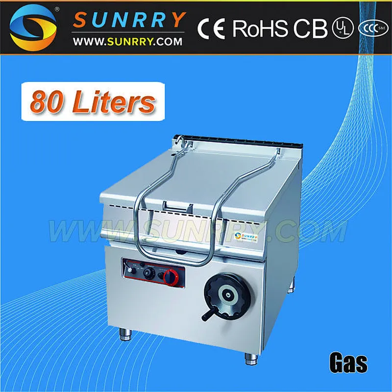 Good quality commercial gas 80L tilting boiling/frying/braising pan factory price