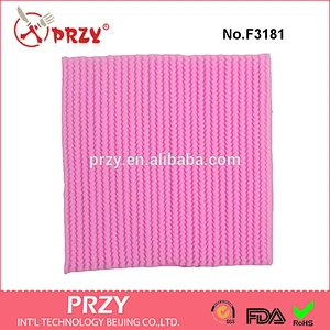 F3181 Fondant cake stuffed toy doll socks knitted sweater texture silicone mold silicone fondant mold