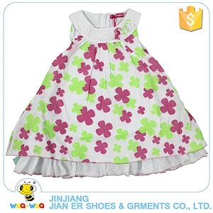 Unique design sleeveless party fancy flower pattern long one piece girls dress