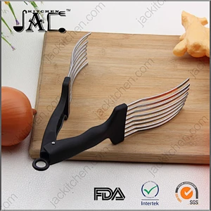 Black Handle Heavy Duty Stainless Steel Roast Cutting Tong