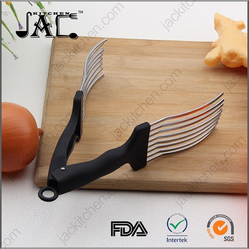 Black Handle Heavy Duty Stainless Steel Roast Cutting Tong