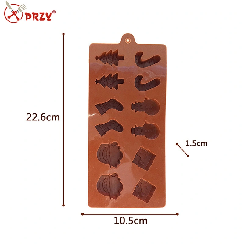 Christmas tree snowman and socks chocolate mold silicone barking mold DIY barking tools