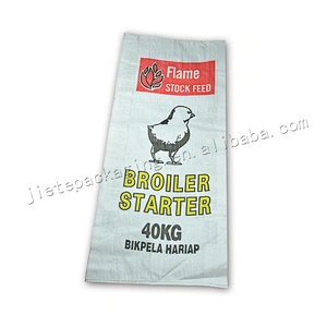 Customized design white plastic animal feed packaging bags for bran,paddy,cereal