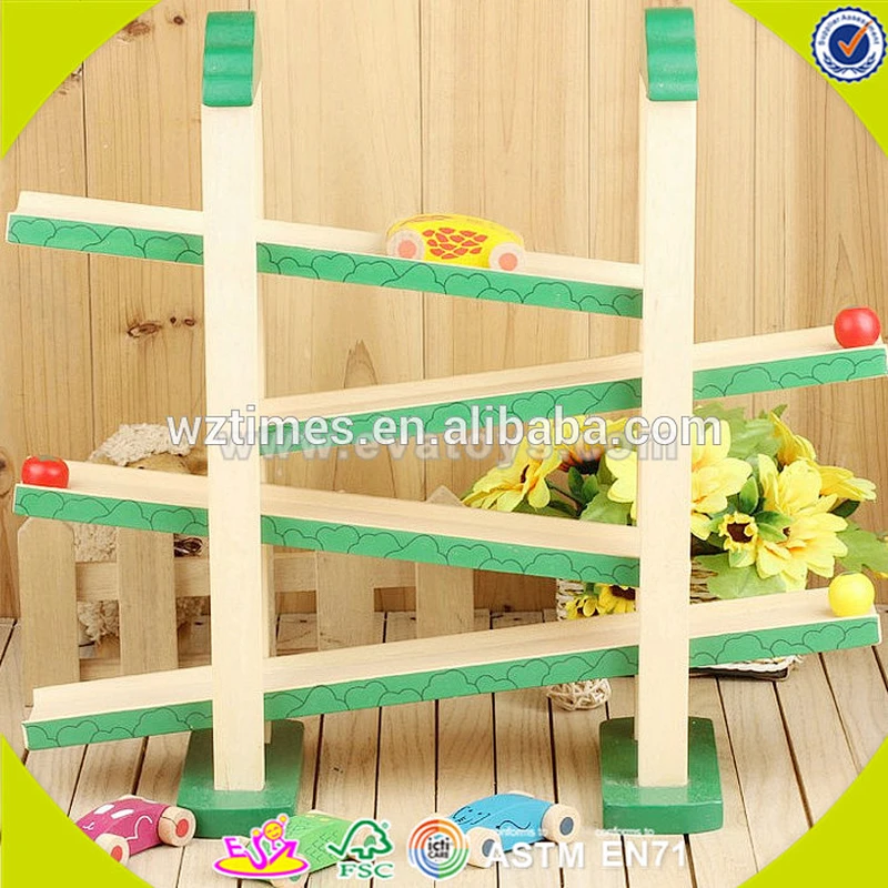 wholesale fashion baby wooden car slide rail most popular children wooden car slide rail W04E011