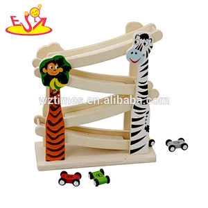 Wholesale interesting mini car game wooden rail slide toy for children W04C039
