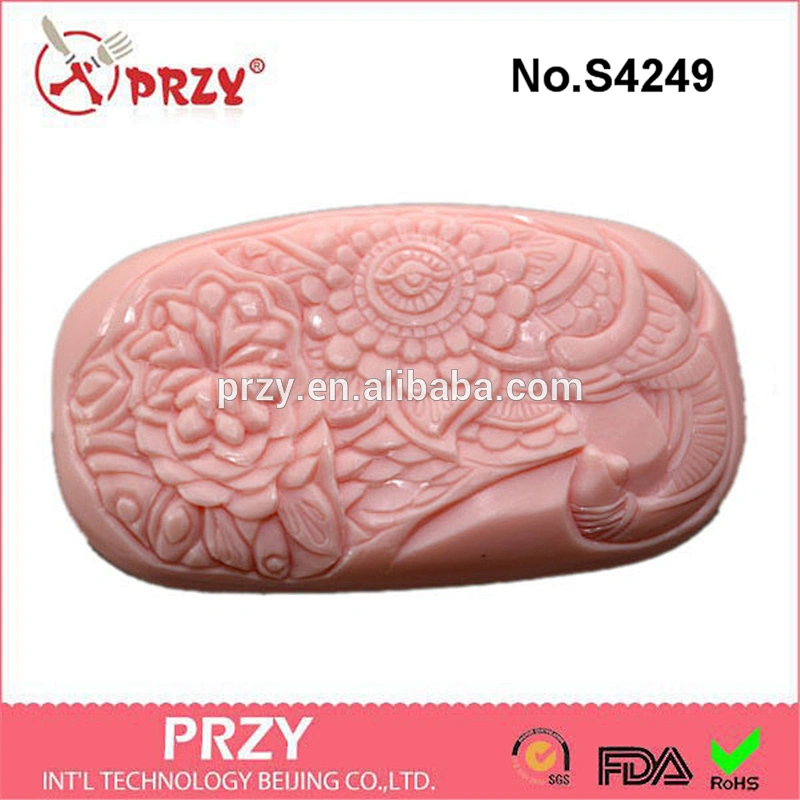 S4249 PRZY ELEPHANT SOAP SILICONE mold - elephant soap bar silicone mould