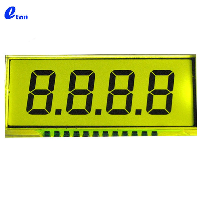 very small 4 digits 7 segment custom tn lcd display