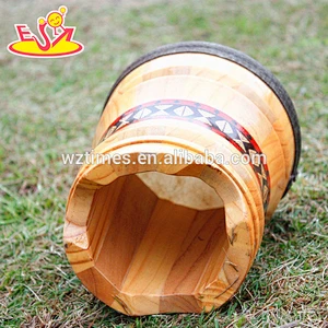 2018 wholesale children wooden toy drum multi-function baby wooden toy drum new design kids wooden toy drum W07A098