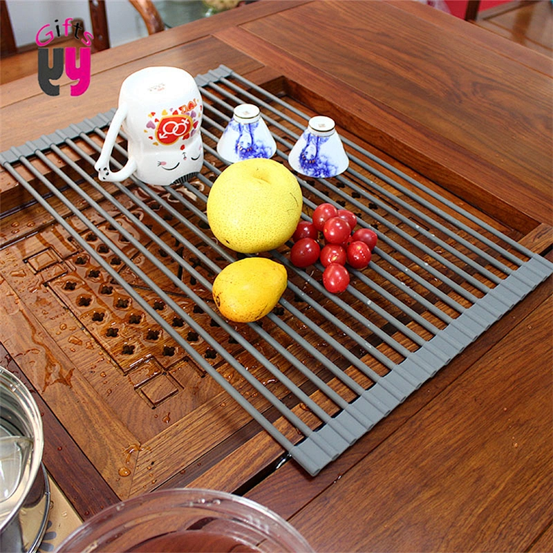 best kitchen tools silicone foldable drying dish rack over sink