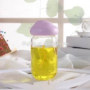 2018 New Product Korea Mushroom Shape Mini Glass Water Drinking Bottle