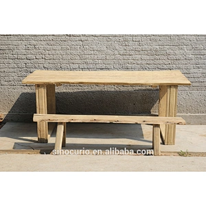 Vintage antique industrial recycle solid wood dining table