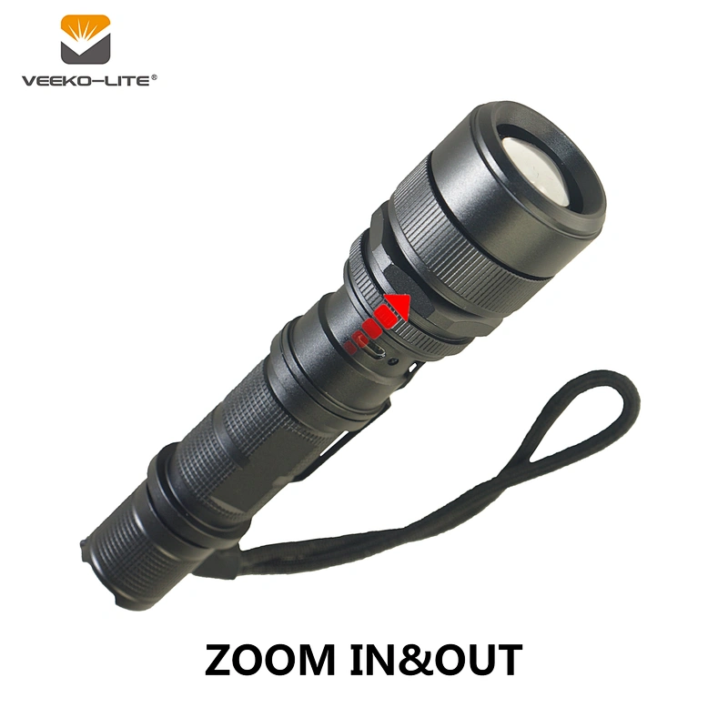 2018 HOT SELLING USB RECHARGEABLE ALUMINIUM FLASHLIGHT TORCH 3.7V 2200MAH LI-ION BATTERY 500 LUMENS
