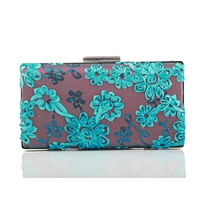 wholesale embroidery lace and sequin material clutch bags china