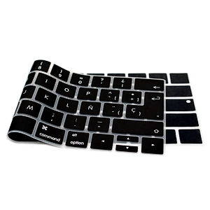 Spanish Language European Layout Keyboard Skin custom silicone keyboard cover For macbook pro 13 touch bar 15