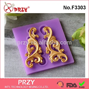 Inverted sugar embossed mold complete set of European decorative embossed head surrounded by food grade silicone mold