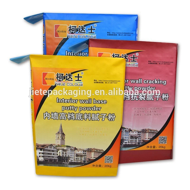 Accept custom order square bottom self closes pp woven fabric valve cement bags