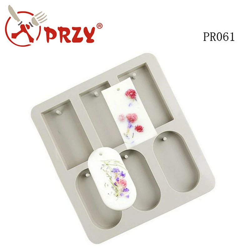 PR061 PRZY rectangle and oval shape handmade soap mold Aroma candle gypsum tablets mould