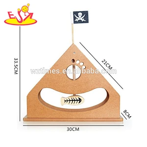 2018 Wholesale cheap wooden interactive cat toy best design pet IQ training wooden interactive cat toys W06F033
