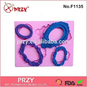 High quality fondant frame silicone mold for cake decorating