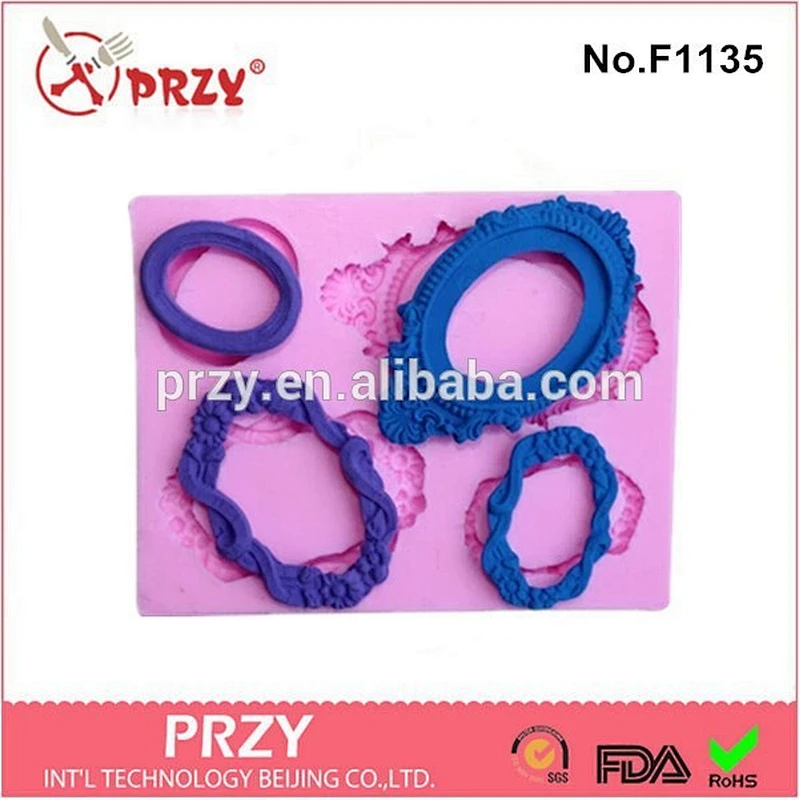 High quality fondant frame silicone mold for cake decorating