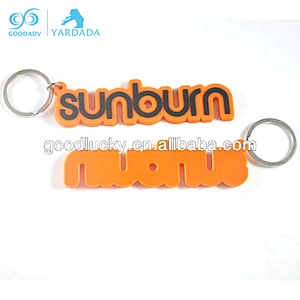 plastic letter keychain soft pvc material