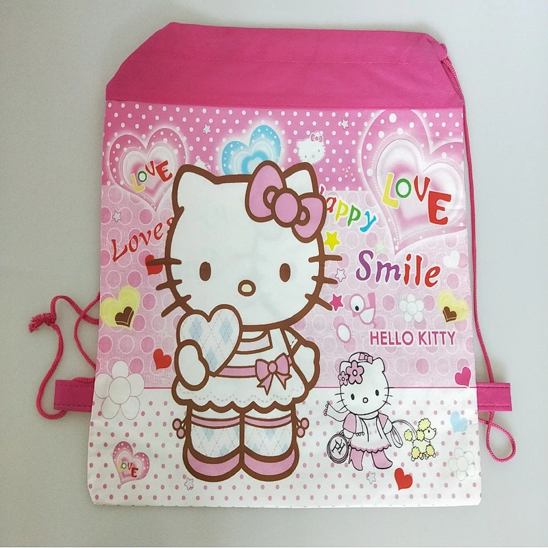 Custom pink hello kityy bags Used for shopping
