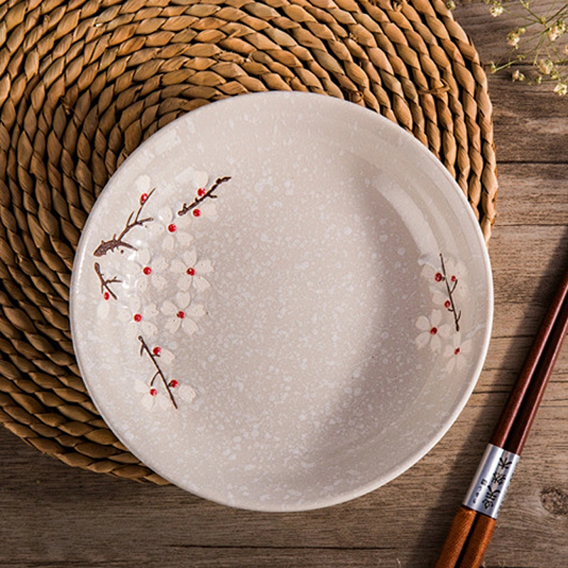 Customized logo Ceramic Plates China Supplier High Quality Tableware Round Shape 7