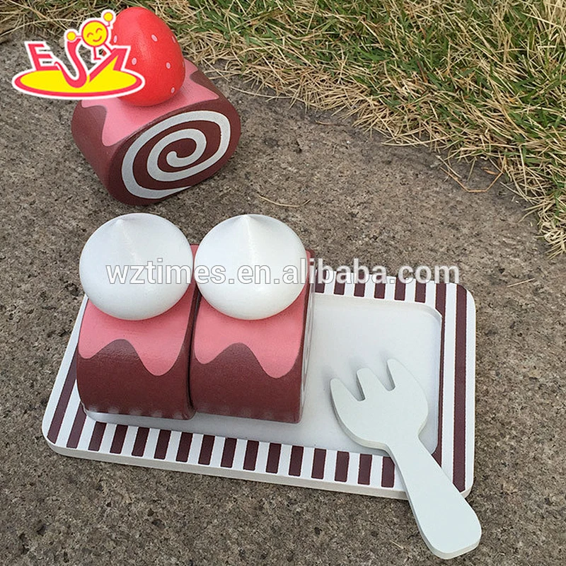 Wholesale snack food role play wooden magnetic cake toy for toddler W10B148