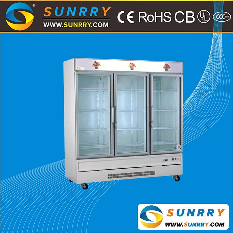 Commercial Glass Door Supermarket Display Refrigerator Freezer and Beverage Cabinet