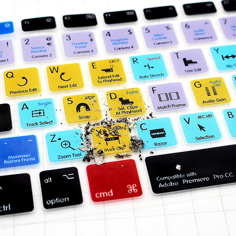 keyboard shortcuts skin for adobe premiere pro cc Functional Desktop Keyboard Covers For Mac Pro Laptop Waterproof Keyboard