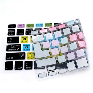 China shortcuts keyboard skin After Effects Functional Spanish silicone key cover For macbook pro 15 inch keyboard