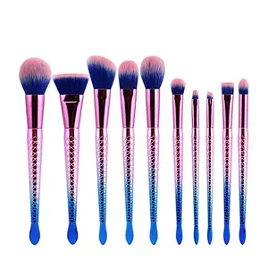 10PCS Mermaid Makeup Brushes Set With Case