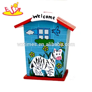 wholesale new design wooden money saving box for kids cute wooden money saving box for kids W02A028