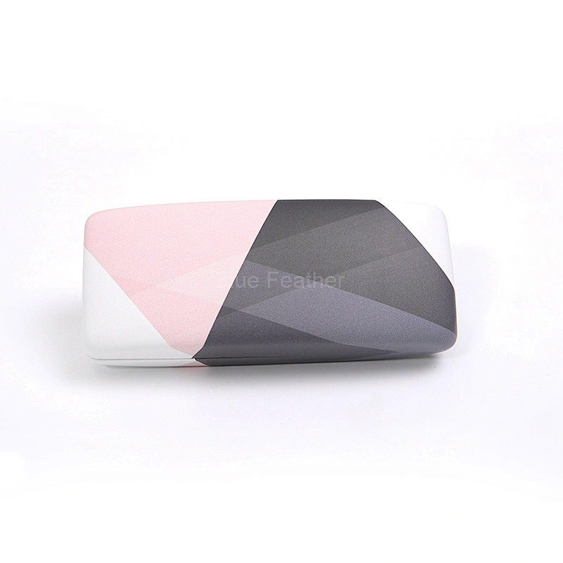 Hard Shell Geometric Eyewear Case with Pastel Accents for Stylish Users