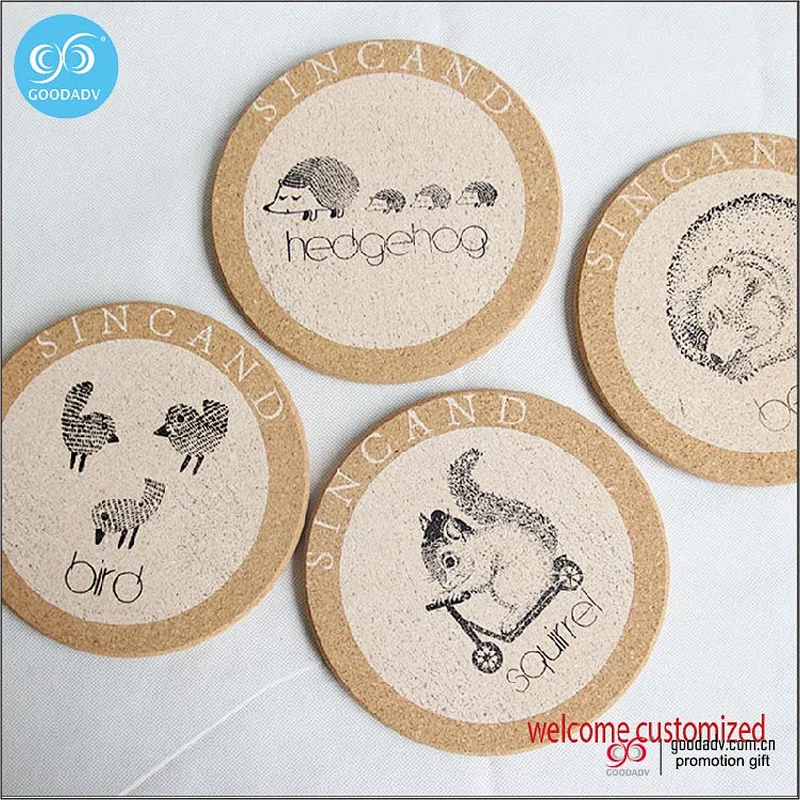 GOODADV factory custom drinking cup coaster with custom designs cork coaster custom coaster