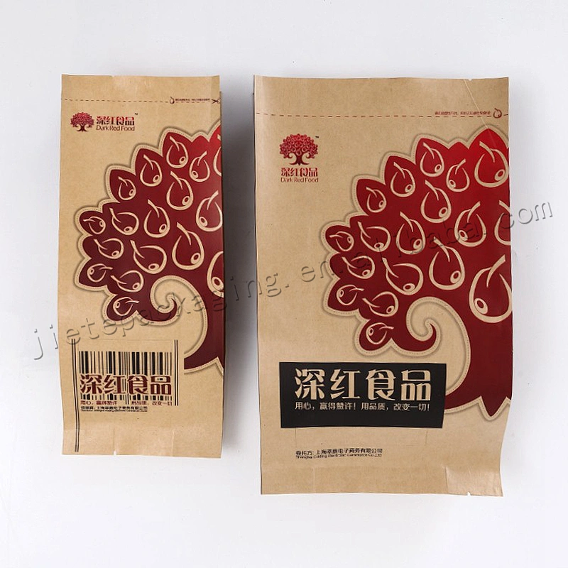 Design printed greaseproof kraft paper bag for food,snack,nuts