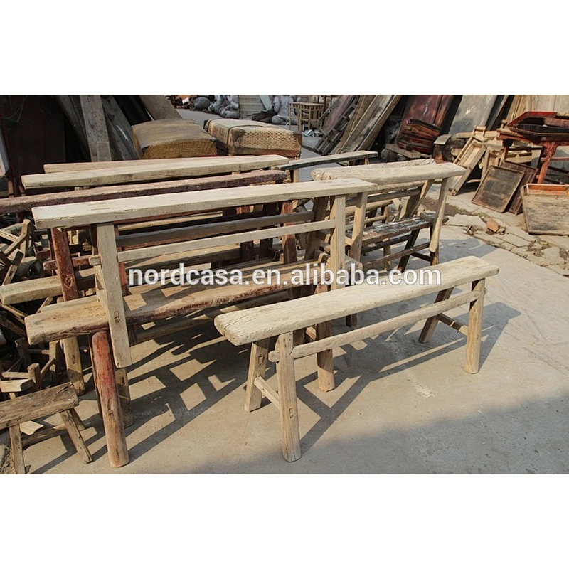 Chinese antique natural recycled solid wood bench
