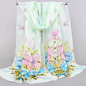 Silk Scarf Printing Materials Woman Camel Printed Scarf Embroidery Hijabarab Tudung Hijab