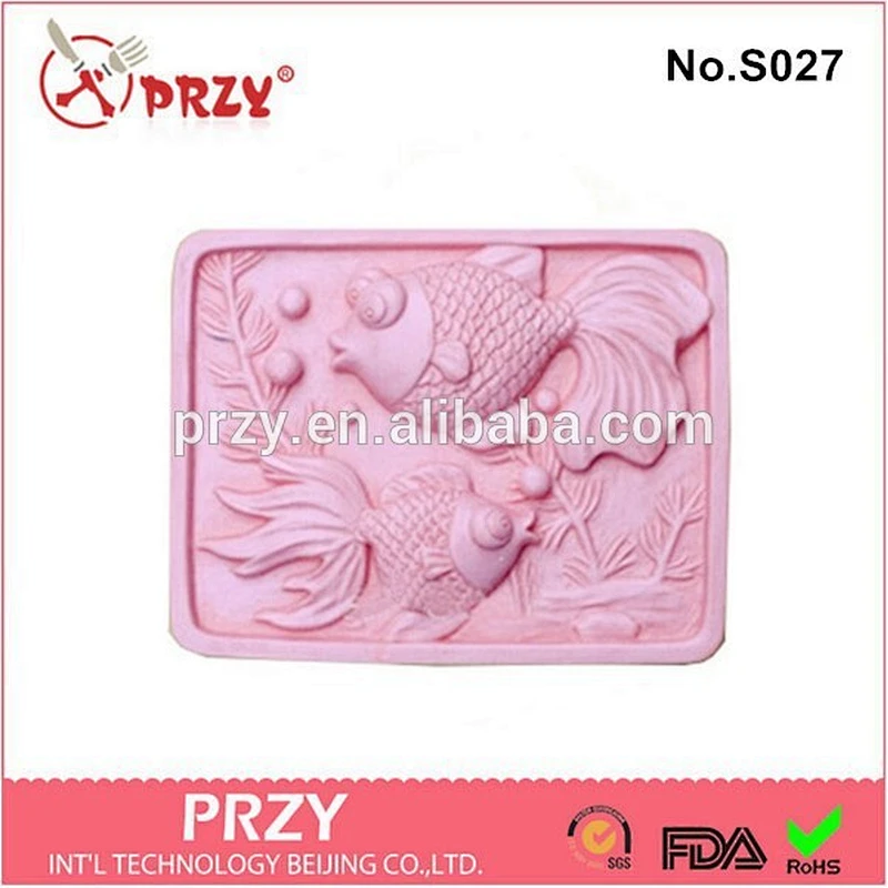 S027 handmade fish shape silicone soap mold