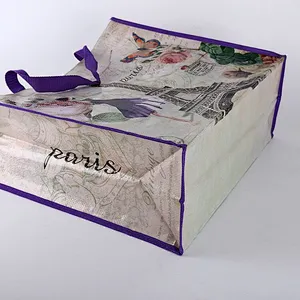 Wholesale color printing Eiffel Tower non-woven handbag