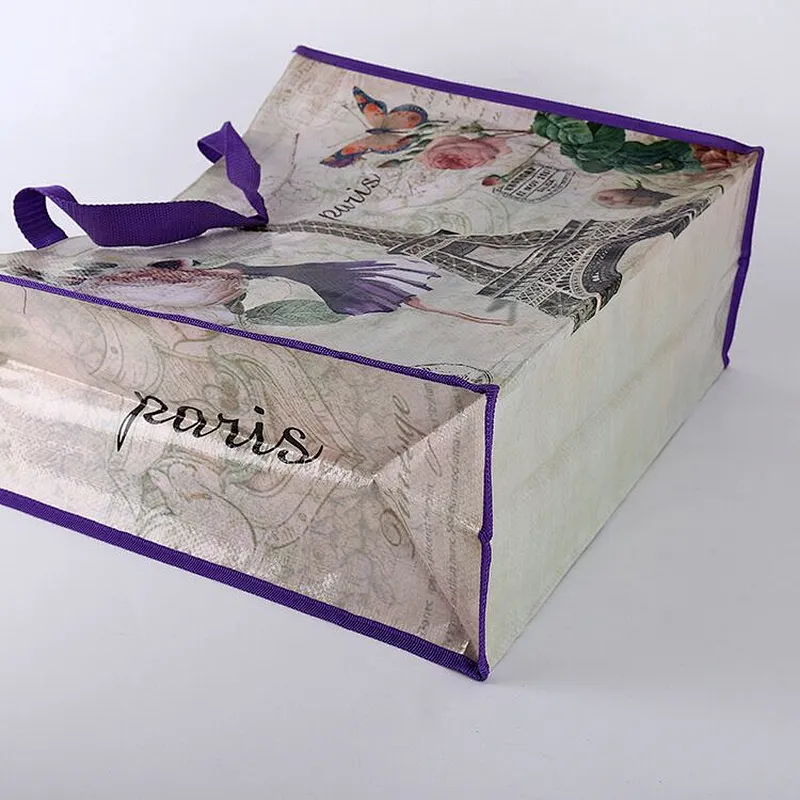 Wholesale color printing Eiffel Tower non-woven handbag