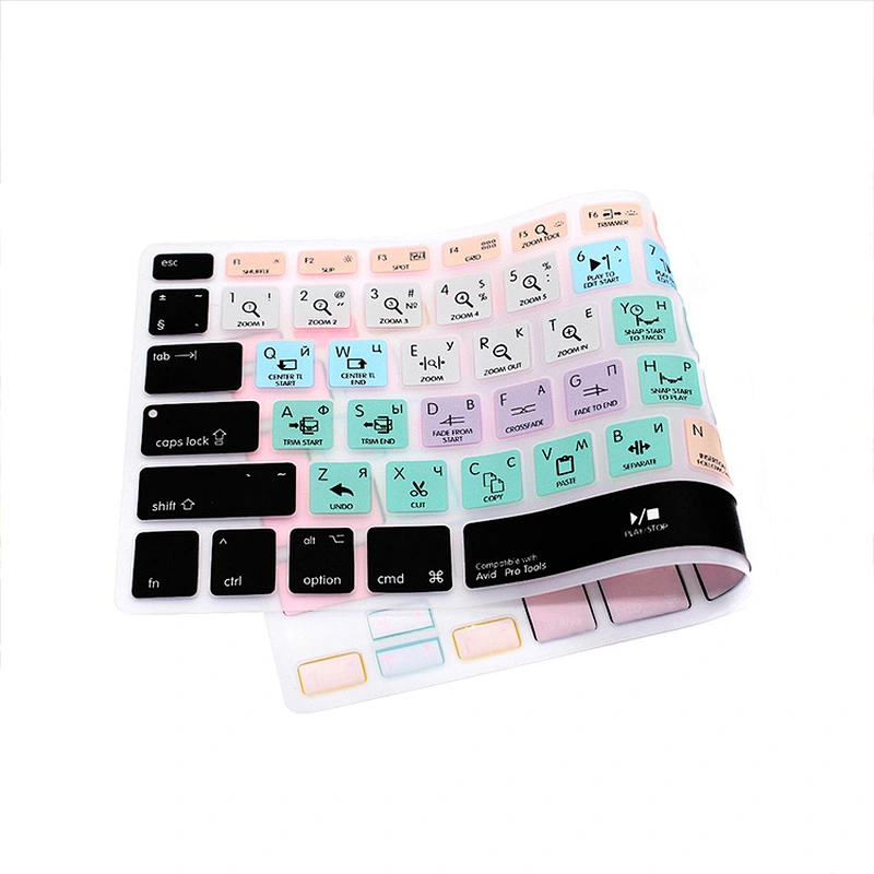 Amazon Hot Selling Avid Pro Tools Silicone Keyboard Custom Russian Laptop Keyboard Skins For mac book pro laptop computer