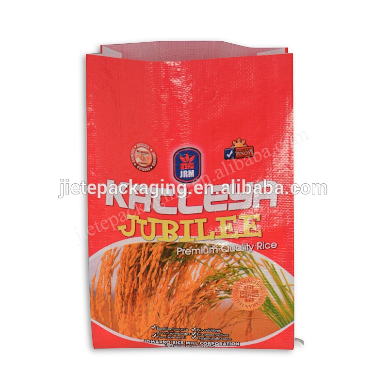 5kg 10kg Bopp laminated pp woven rice bag/ sack with D handle for packing grain,corn,bean,flour,feed